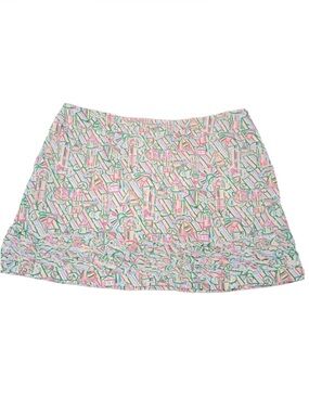 Lilly Pulitzer Guiding Light Lighthouse Mini Skirt Skort Green Pink Size 10 Boat